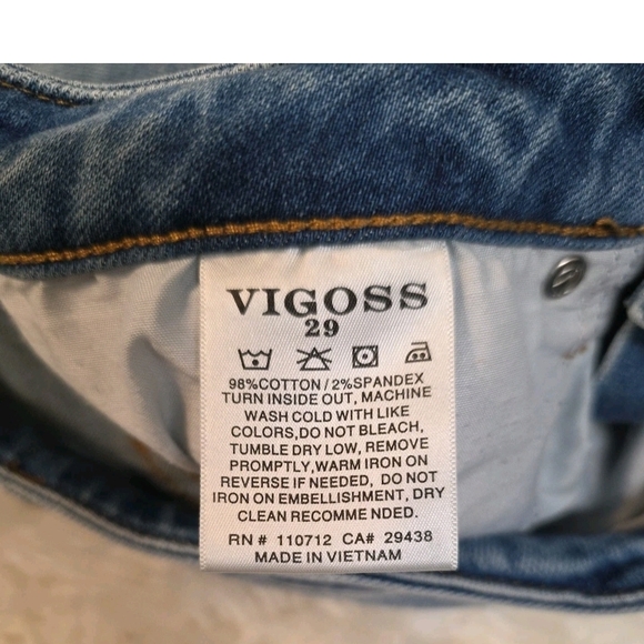 Vigoss Thompson Tomboy Jeans Women 29 Blue Skinny Leg Stretch Denim Light Wash - Picture 5 of 6